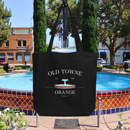 Orange Plaza Fountain Black Tote - M