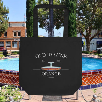 Orange Plaza Fountain Black Tote - M