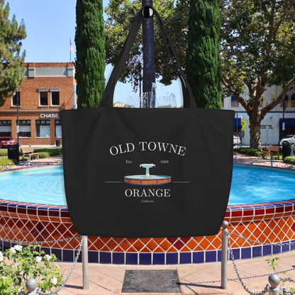 Orange Plaza Fountain Black Tote - XL